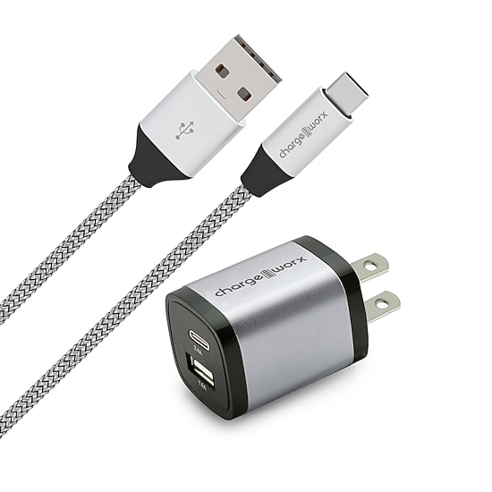 Chargeworx A C Wall Charger 3Ft Type C A To Cable