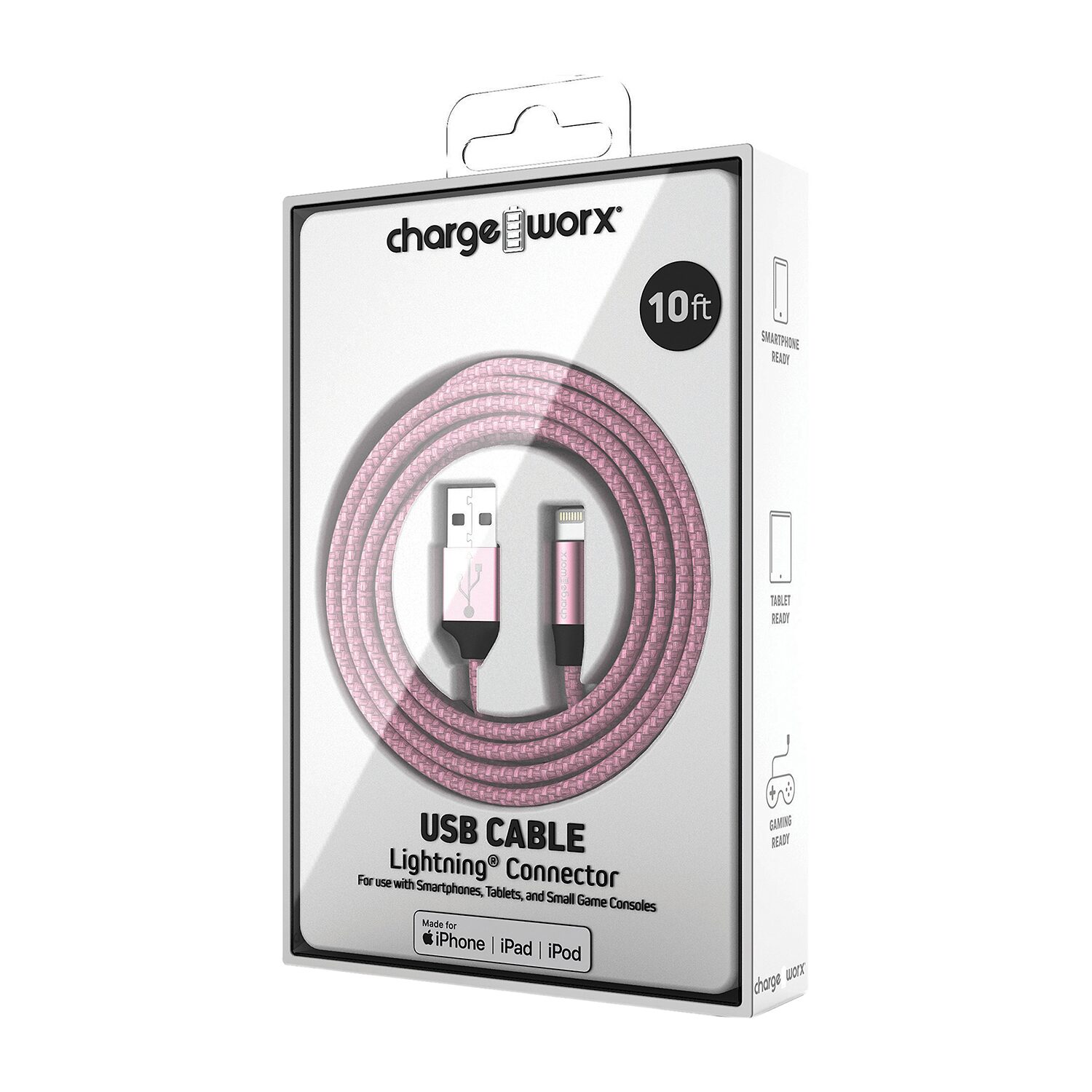 Chargeworx 10Ft Usb Cable Lightning Connector