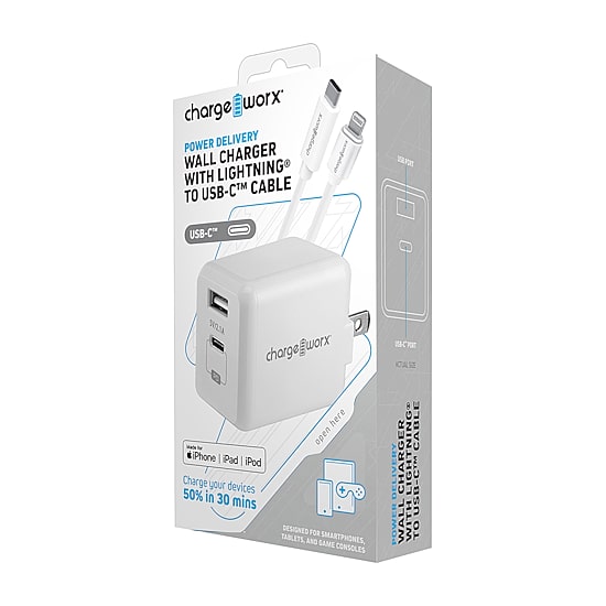 Chargeworx Combo Dual Port Wall Charger