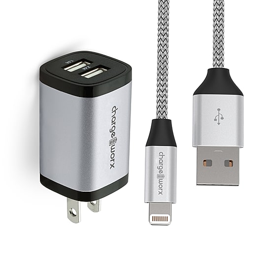 Chargeworx 3 Lightning Connector Dual Usb Charger