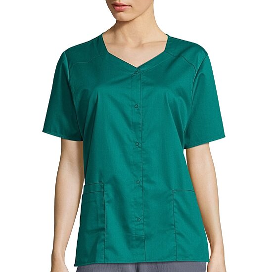 Wink® Wonderwork 200 Snap Front Womens Plus Tag Free Scrub Jackets