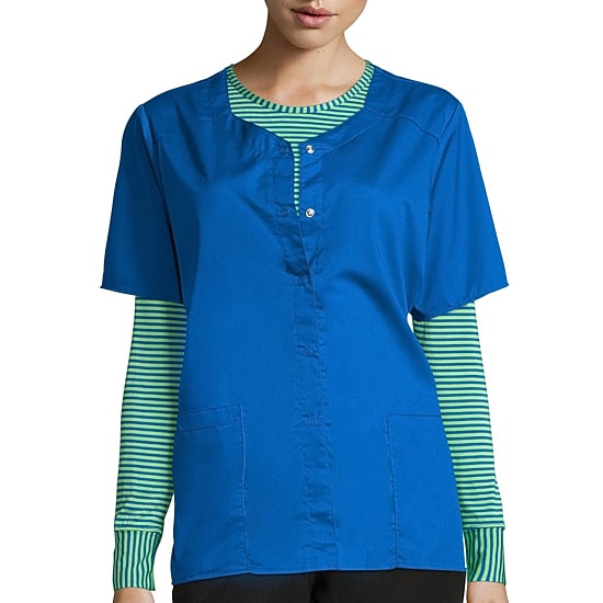 Wink® Wonderwork 200 Snap Front Womens Plus Tag Free Scrub Jackets