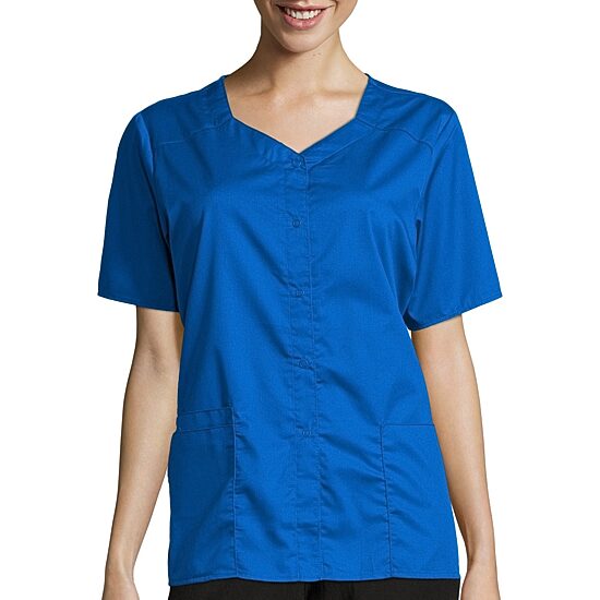 Wink® Wonderwork 200 Snap Front Womens Plus Tag Free Scrub Jackets