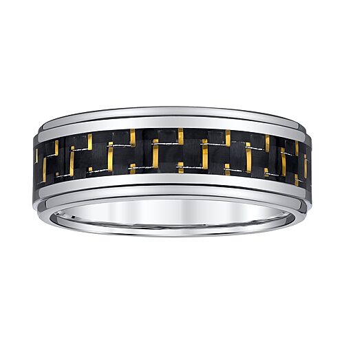 Modern Bride Mens 8mm Tungsten Wedding Band In Multi