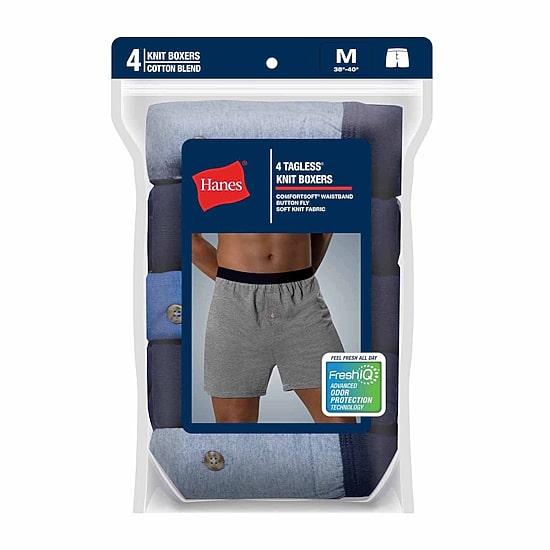 Hanes Freshiq Comfortflex Waistband Mens 4 Pack Boxers Jcbkb4