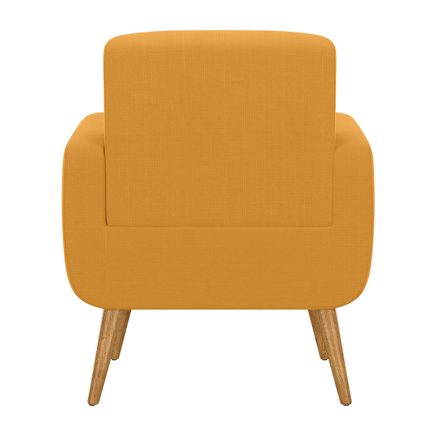 Kingston Mid-Century Modern Accent Armchair in Linen with Legs in a Natural Finish