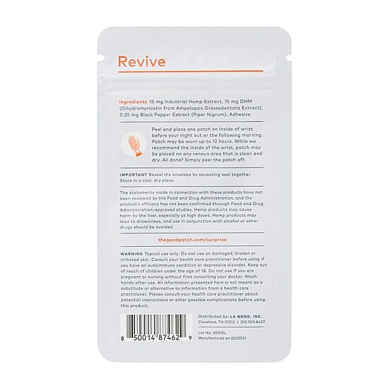 The Good Patch Hemp Infused Revive 4 Count Wearable Patches