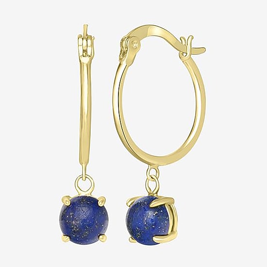 Silver Treasures 14K Gold Over Silver Round Hoop Earrings