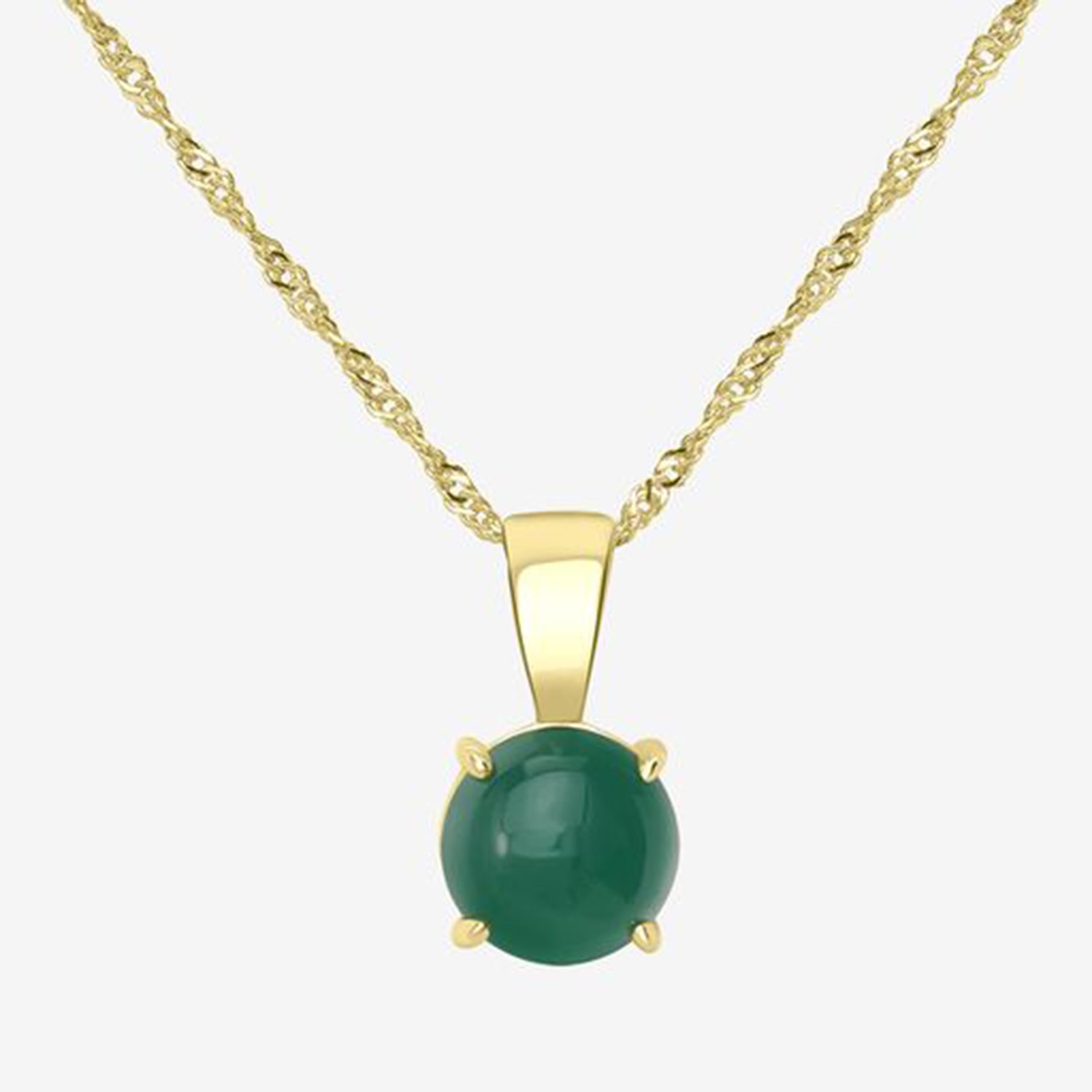 Silver Treasures 14K Gold Over Silver 18 Inch Singapore Round Pendant Necklace