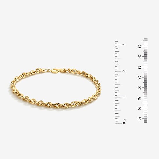 Made in Italy Mens 14K Gold 8 Inch Semisolid Link Chain Bracelet