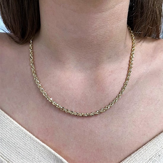 Made in Italy Unisex Adult 14K Gold 18 Inch Rope Chain Necklace