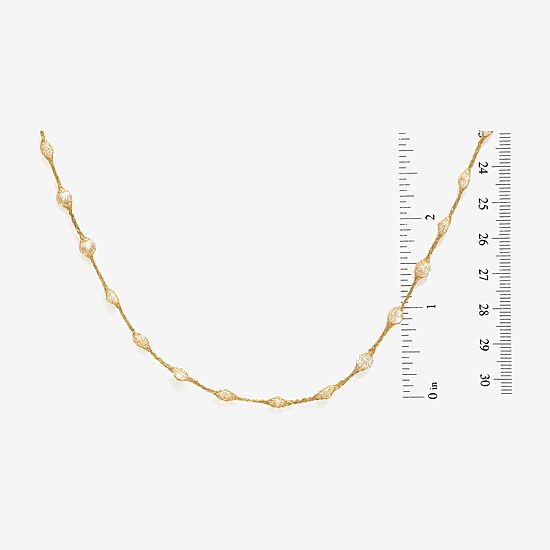 Made in Italy Womens White Cubic Zirconia 10K Gold 18 Inch Pendant Necklace