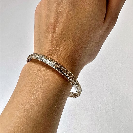 Made in Italy Womens 10K Gold Stretch Bracelet