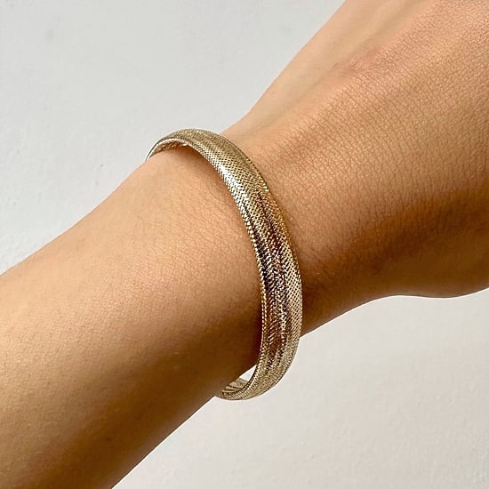 Made in Italy 10K Gold Mesh Stretch Bracelet