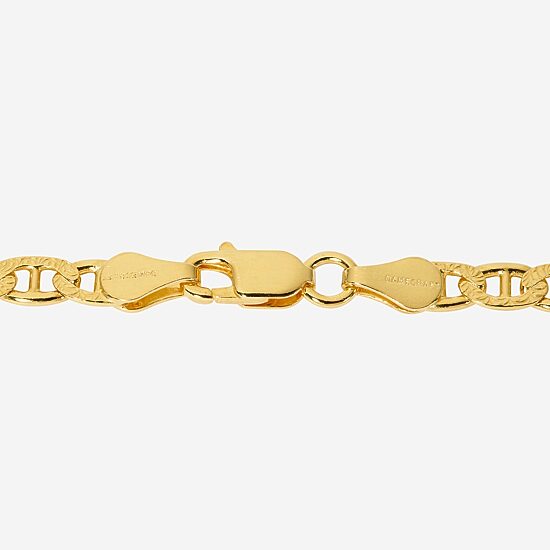 Made in Italy Unisex Adult 24K Gold Over Silver 18 Inch Link Chain Necklace