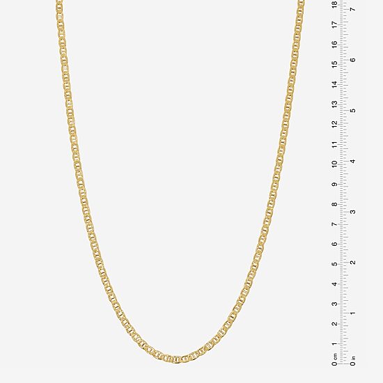 Made in Italy Unisex Adult 24K Gold Over Silver 18 Inch Link Chain Necklace