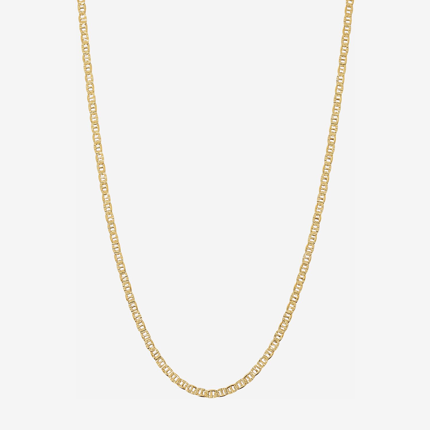 Made in Italy Unisex Adult 24K Gold Over Silver 18 Inch Link Chain Necklace