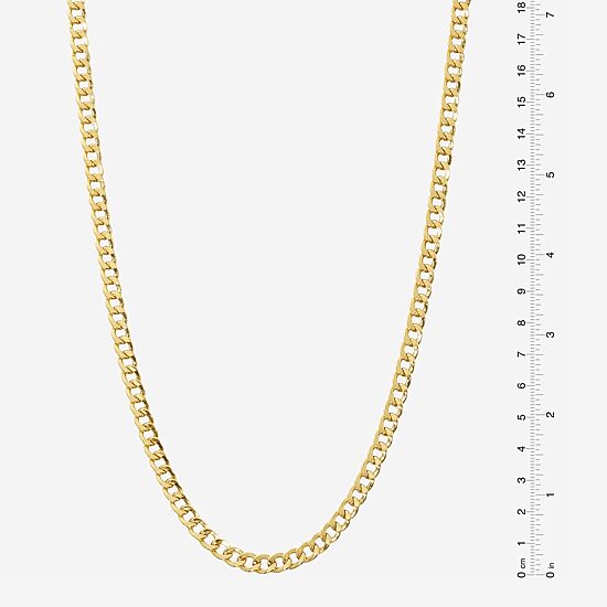 Made in Italy Womens 24K Gold Over Silver 18 Inch Curb Chain Necklace