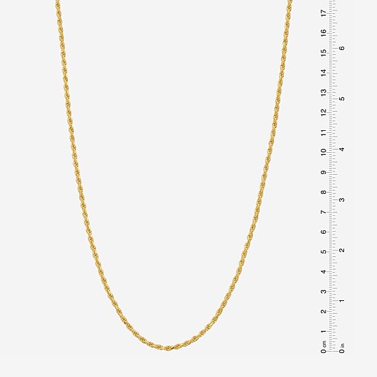 Made in Italy Womens 24K Gold Over Silver 18 Inch Rope Chain Necklace