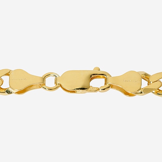 Made in Italy Mens 24K Gold Over Silver 24 Inch Curb Chain Necklace