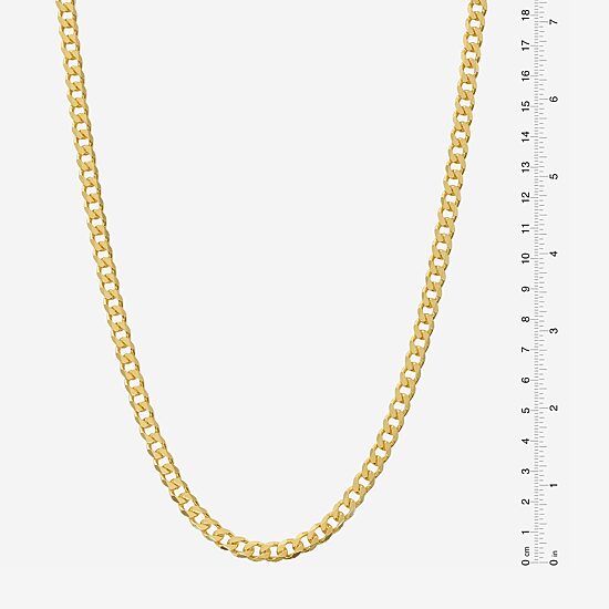 Made in Italy Mens 24K Gold Over Silver 24 Inch Curb Chain Necklace