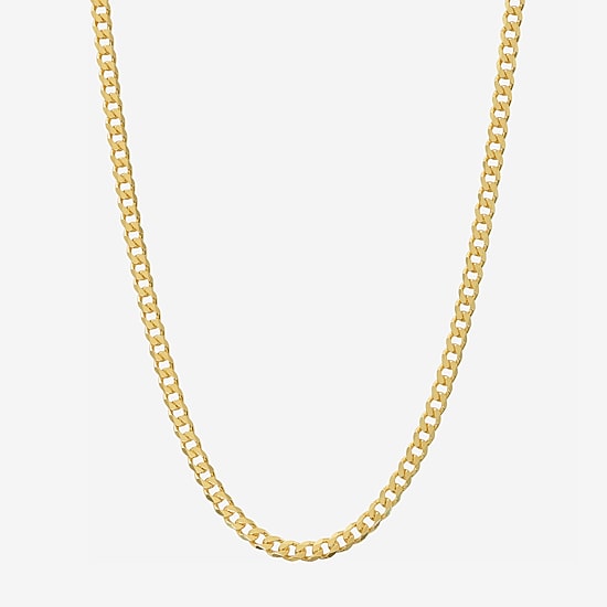 Made in Italy Mens 24K Gold Over Silver 24 Inch Curb Chain Necklace