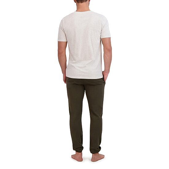 Hanes Mens Crew Neck Short Sleeve 2-pc. Pajama Set