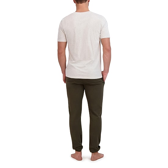 Hanes French Terry Mens Crew Neck Short Sleeve 2-pc. Big Pajama Set