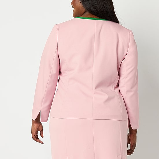 Black Label by Evan-Picone Womens Plus Classic Fit Suit Jacket