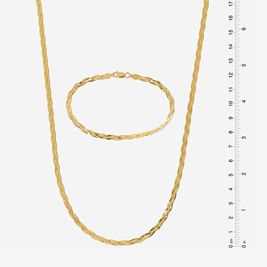 Womens 24K Gold Over Silver Oblong 2-pc. Jewelry Set