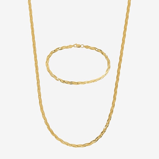 Womens 24K Gold Over Silver Oblong 2-pc. Jewelry Set