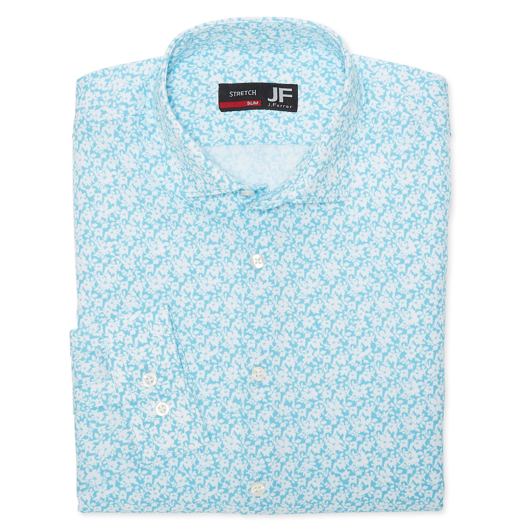 J. Ferrar Extra Tall Mens Regular Fit Easy Care Stretch Fabric Long Sleeve Dress Shirt