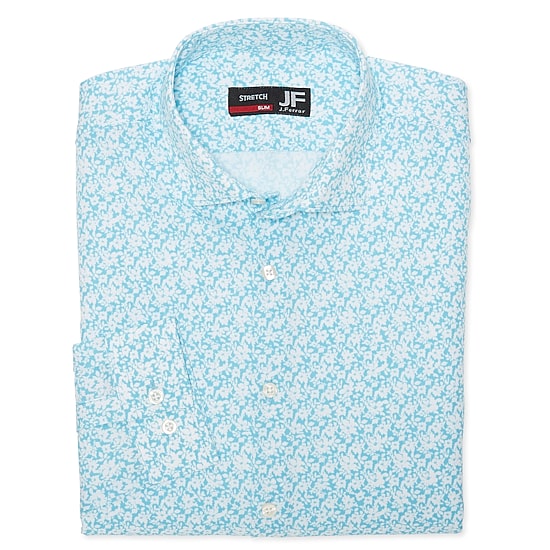 J. Ferrar Extra Tall Mens Regular Fit Easy Care Stretch Fabric Long Sleeve Dress Shirt