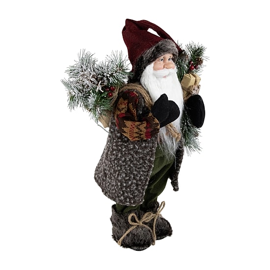 16'' Country Rustic Santa Claus with Present Christmas Figure