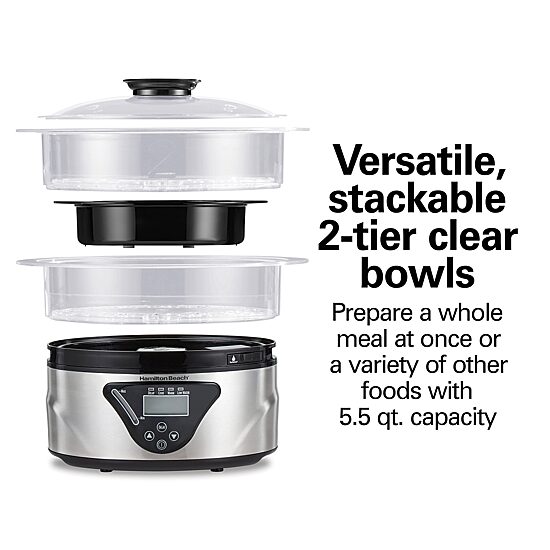 Hamilton Beach® Two-Tier Digital Food Steamer and Rice Cooker
