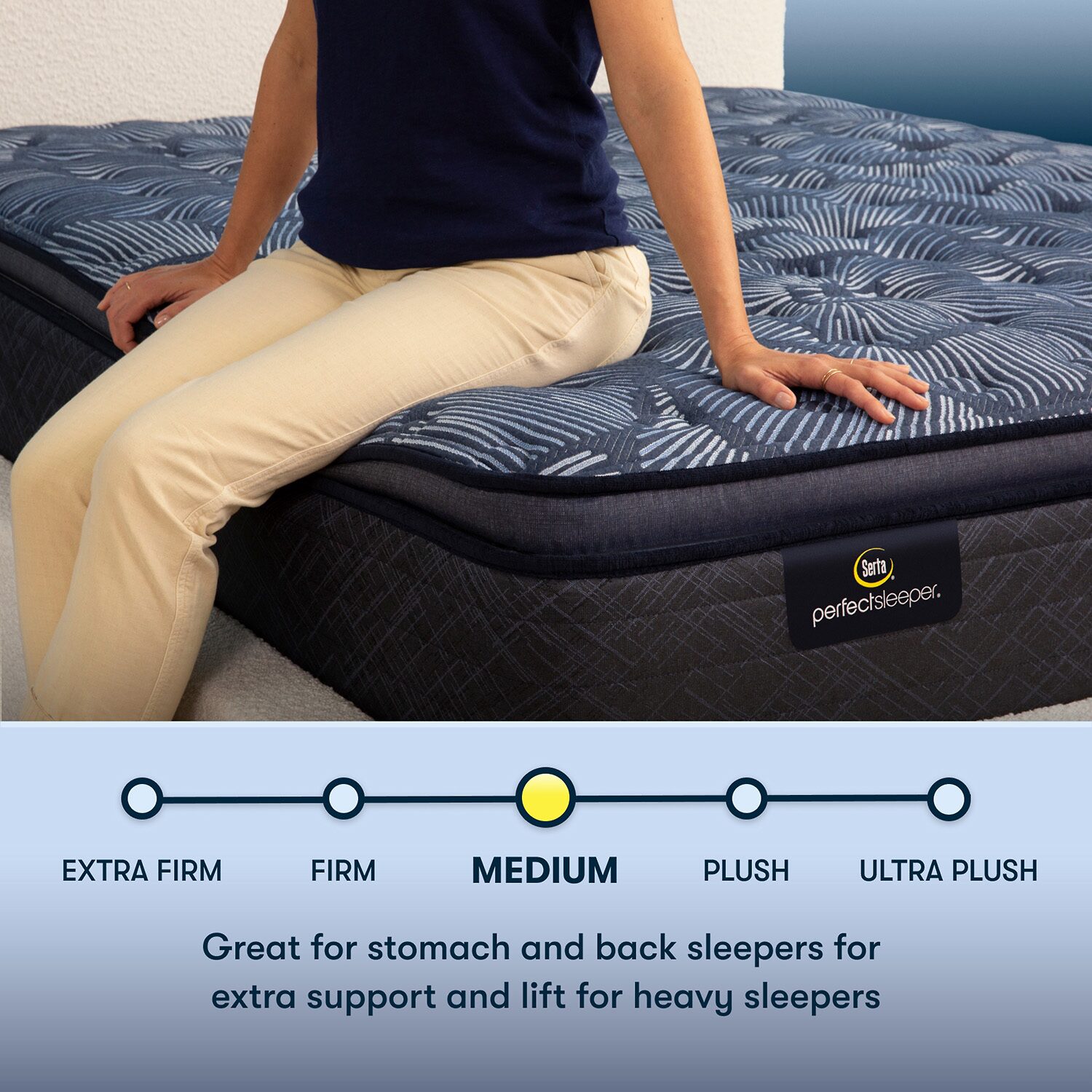 Serta Perfect Sleeper Cobalt Calm Plus 14.5" Medium Pillow Top - Mattress Only