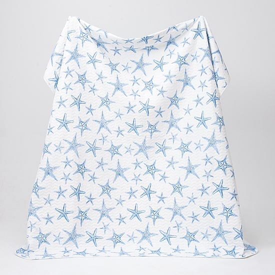 Linery Blue Starfish Reversible Reversible Quilt Set