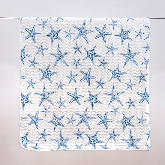 Linery Blue Starfish Reversible Reversible Quilt Set