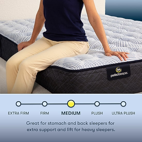 Serta Perfect Sleeper Blue Lagoon Nights 13.5" Medium Tight Top - Mattress + Box Spring