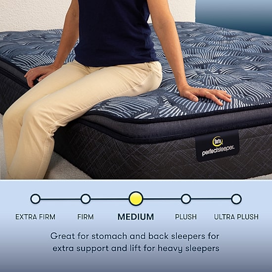 Serta Perfect Sleeper Cobalt Calm Plus 14.5" Medium Pillow Top -  Mattress + Box Spring