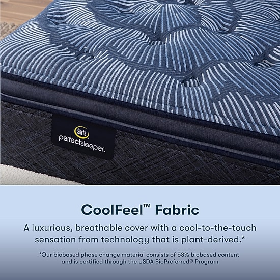 Serta Perfect Sleeper Cobalt Calm 15.25" Plush Pillow Top - Mattress + Box Spring