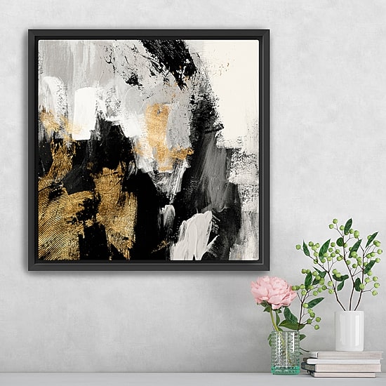 Lumaprints Neutral Gold Collage Framed Canvas Art