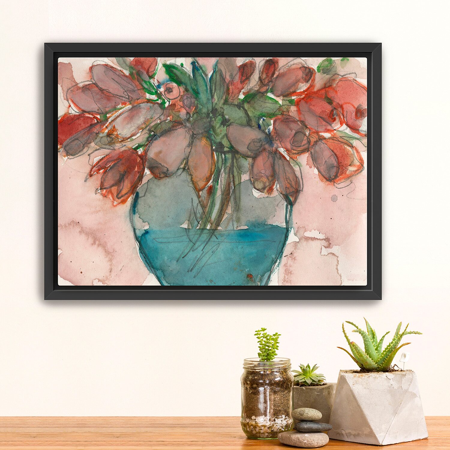 Lumaprints Elegance Bouquet Framed Canvas Art