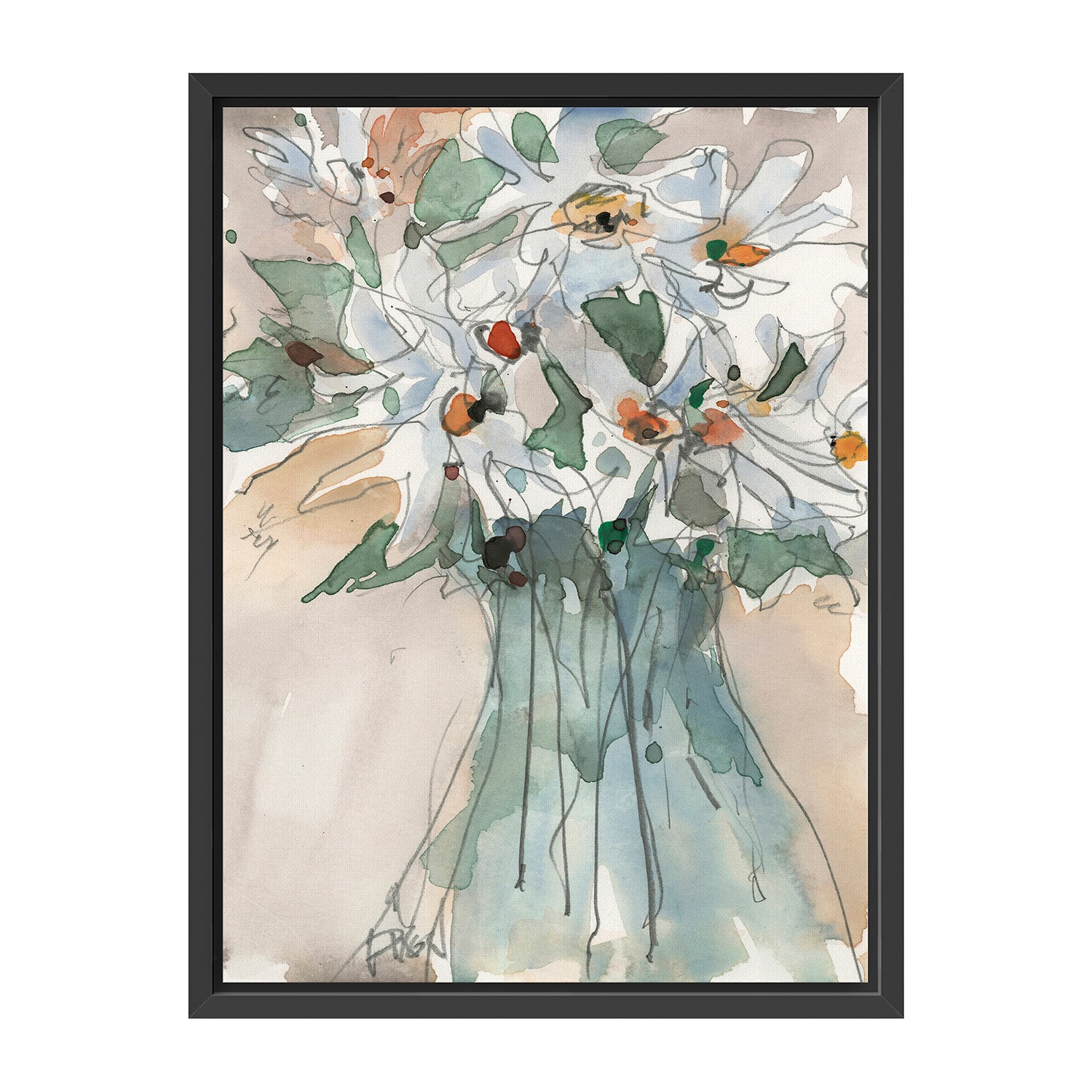 Lumaprints Daisy Point Of View Framed Canvas Art