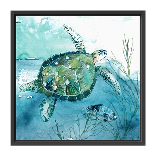 Lumaprints Delray Sea Turtle Framed Canvas Art