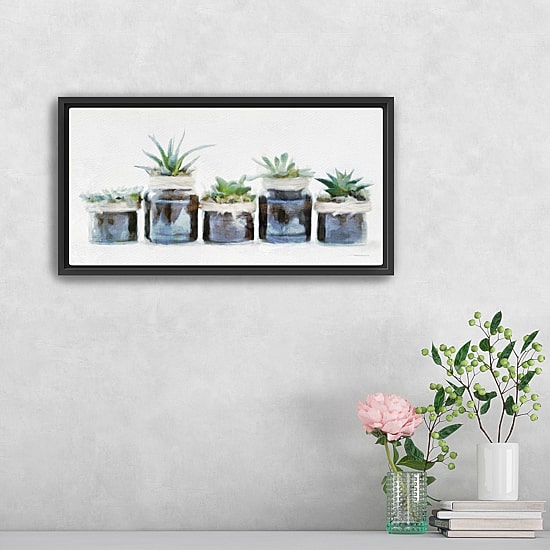 Lumaprints Rustic Plants In A Row Framed Canvas Art