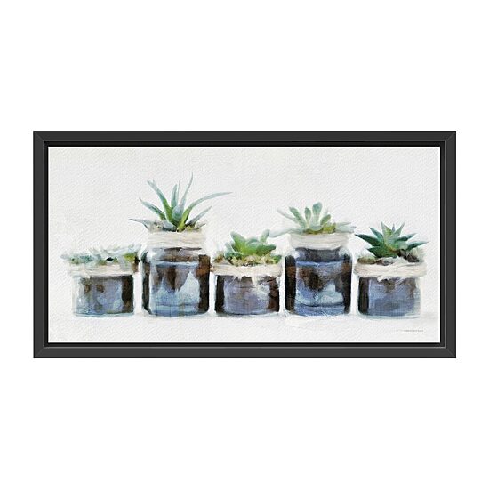 Lumaprints Rustic Plants In A Row Framed Canvas Art