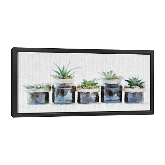 Lumaprints Rustic Plants In A Row Framed Canvas Art