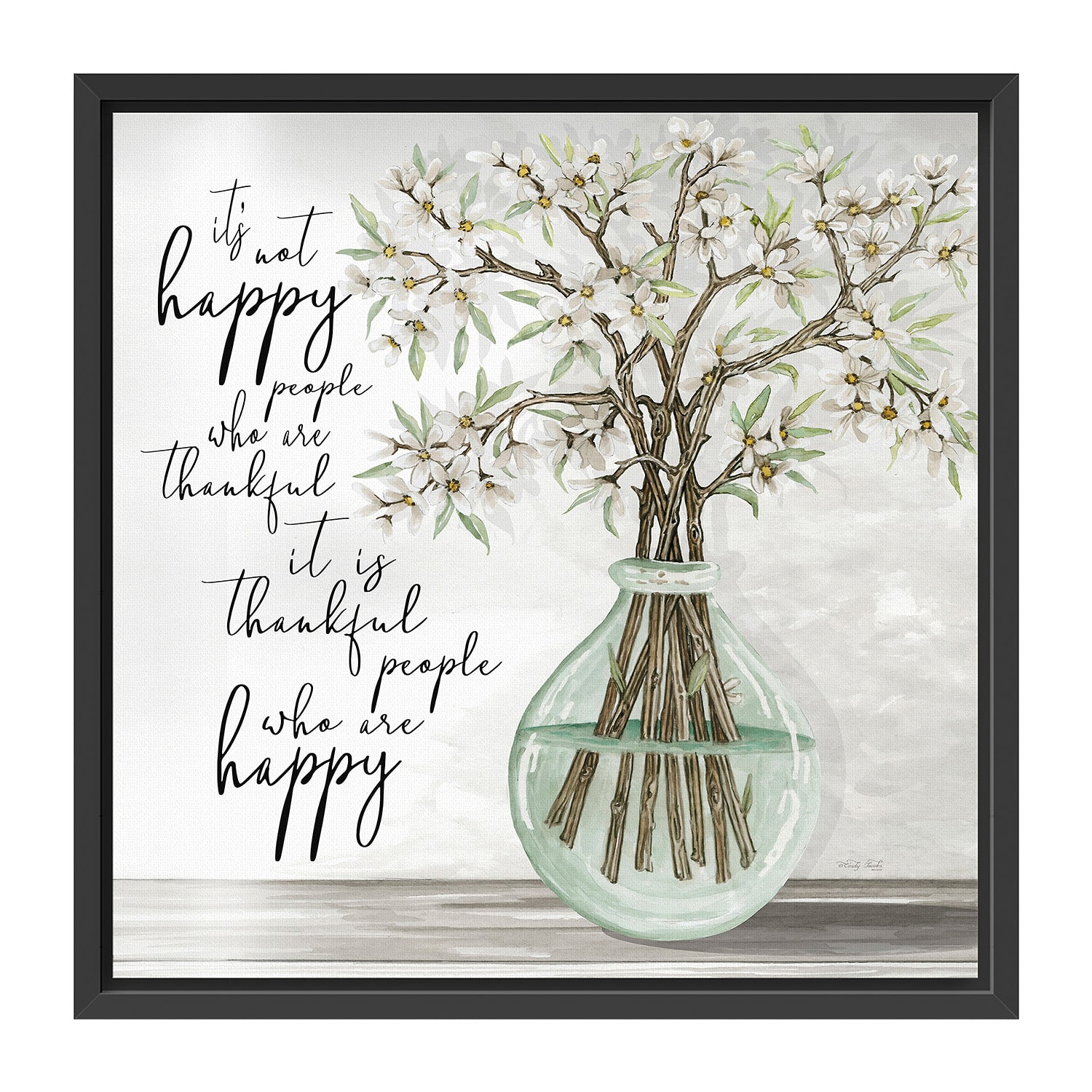 Lumaprints 22" X Thankful People Floating Frame Framed Print