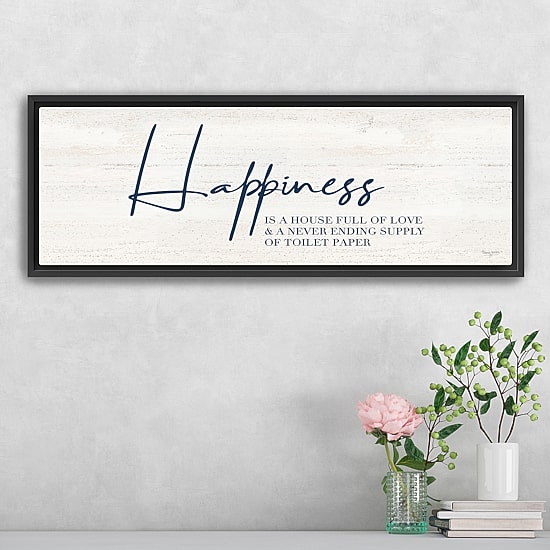 Lumaprints Bathroom Panel - Happiness Framed Canvas Art